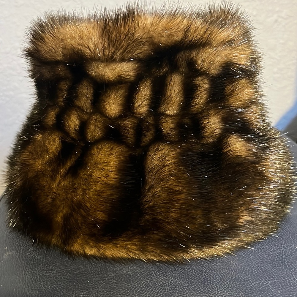 Brown faux fur hat from Dillards vintage